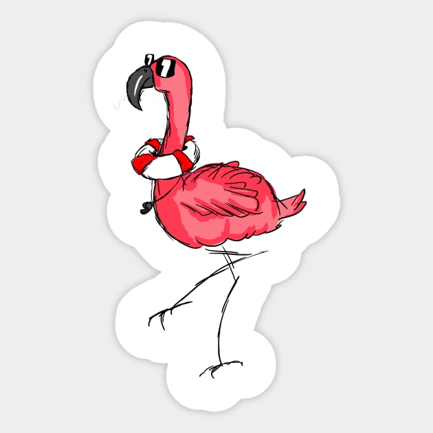 Lifeguard Flamingo Sticker by PolygoneMaste